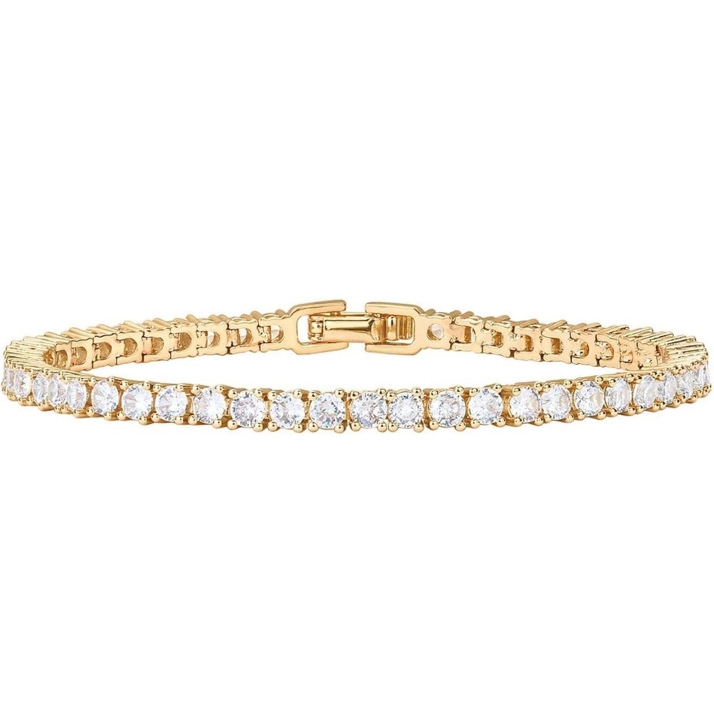 14k gold CZ women tennis bracelet